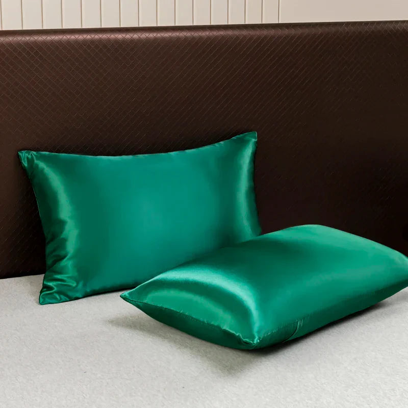 DecorBites™ Opulent Solid Color Satin Bedding Set