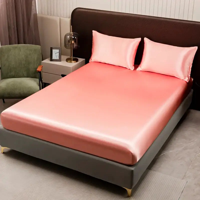 DecorBites™ Opulent Solid Color Satin Bedding Set