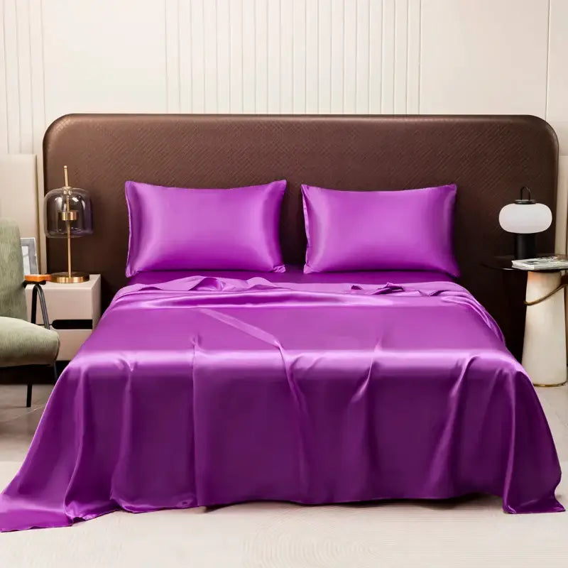 DecorBites™ Opulent Solid Color Satin Bedding Set