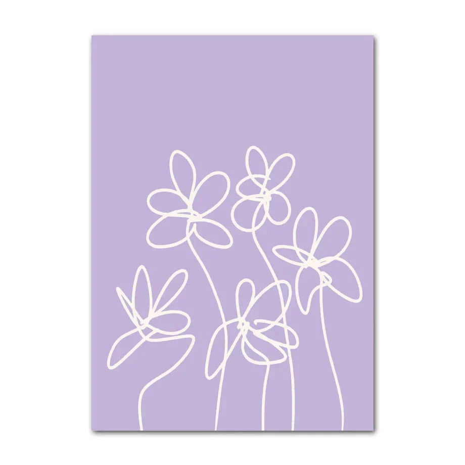 DecorBites™ Pastel Purple Flower Canvas Wall Art