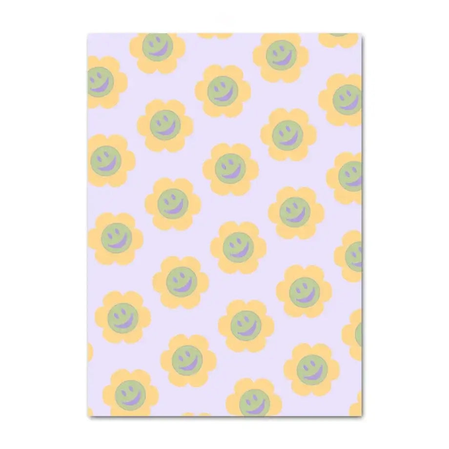 DecorBites™ Pastel Smiley Flower Canvas Wall Art