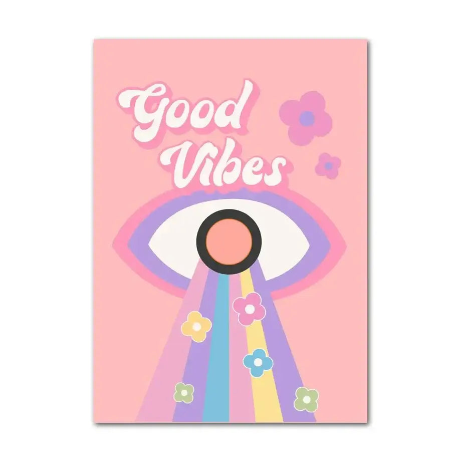 DecorBites™ Pastel Smiley Flower Canvas Wall Art