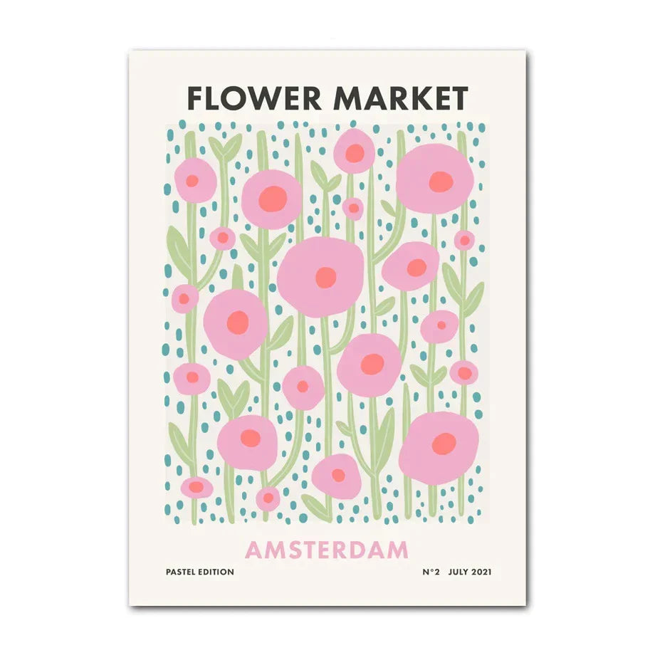 DecorBites™ Pastel Smiley Flower Wall Art for Home