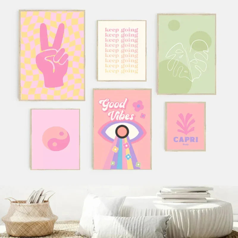 DecorBites™ Pastel Smiley Flower Wall Art Painting