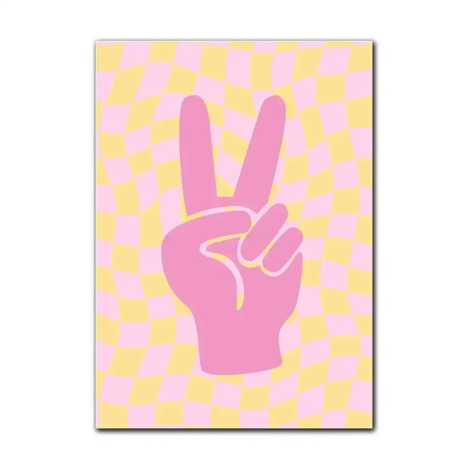 Pastel pink & lavender smiley flower wall art for bedroom decor