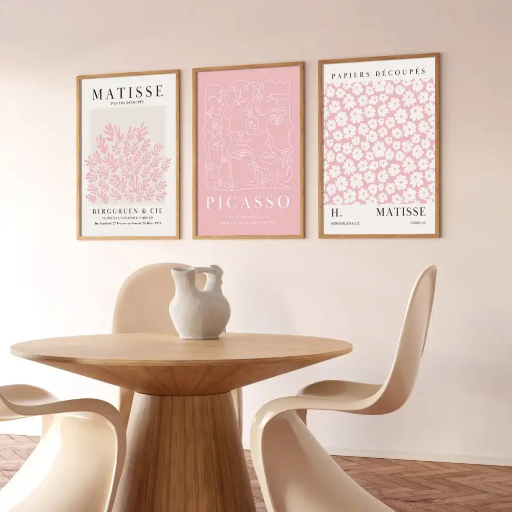 DecorBites™ Pink Abstract Sage Wall Art Set