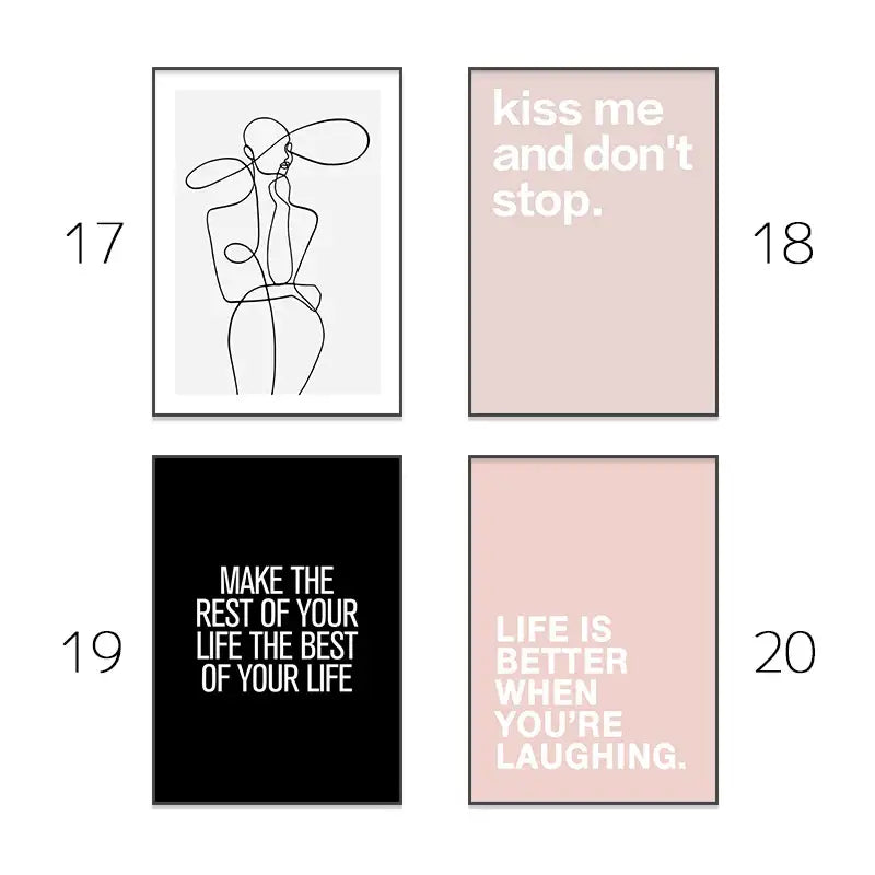Modern pink aesthetic wall art bedroom minimalist quote poster