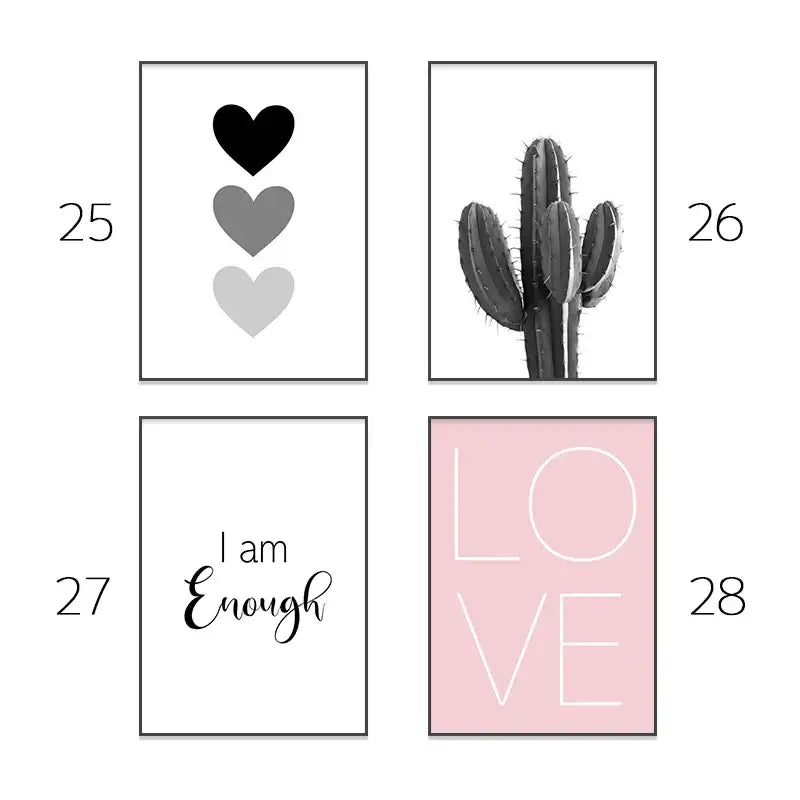 Modern pink aesthetic wall art bedroom minimalist quote poster