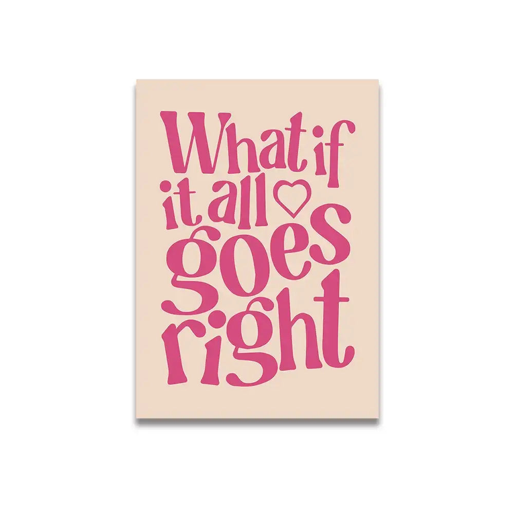 DecorBites™ Pink Cartoon Print Canvas Wall Art