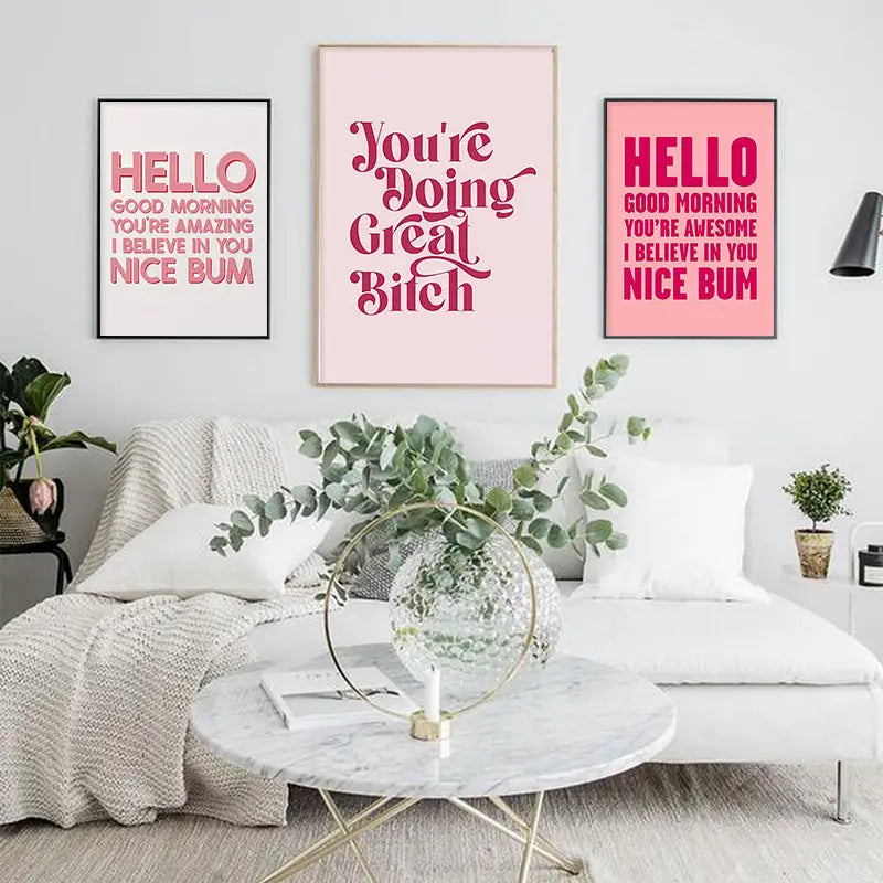 DecorBites™ Pink Makeup Funny Quote Art Poster