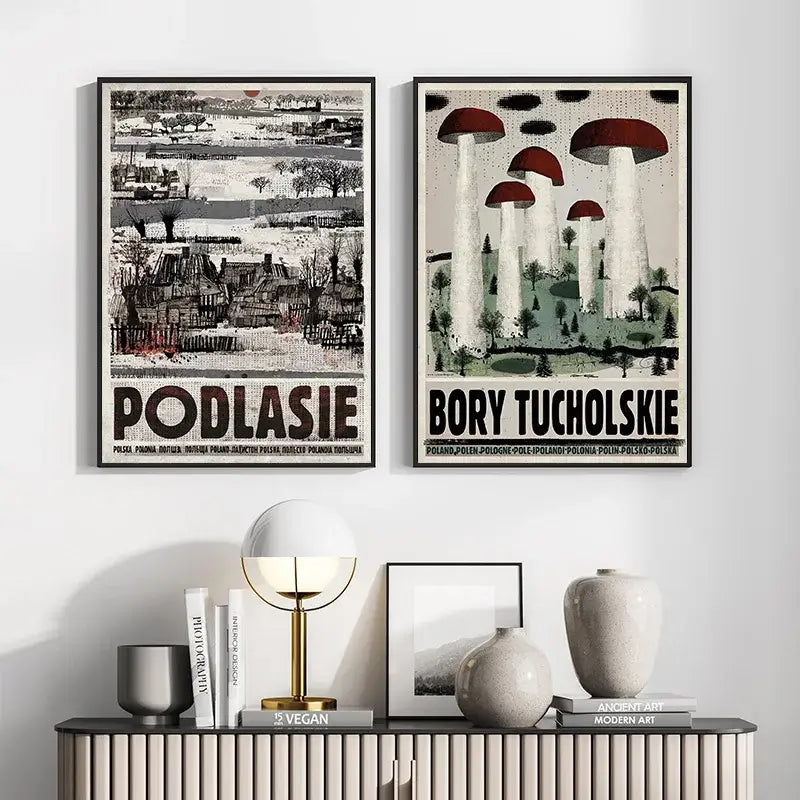 Vintage tarnowskie gory poland city poster living room canvas art