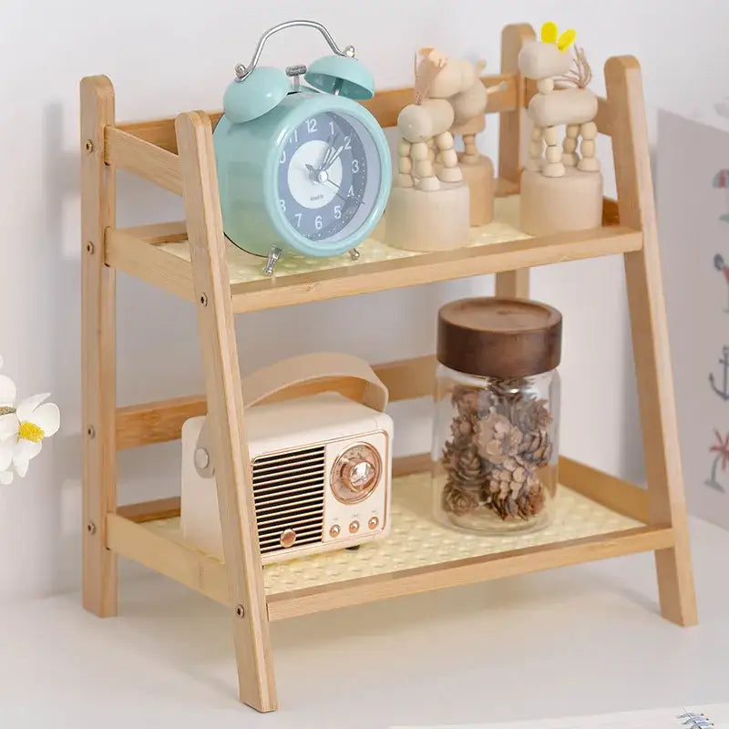 DecorBites™ Rattan 2-Tier Desktop Organizer Shelf