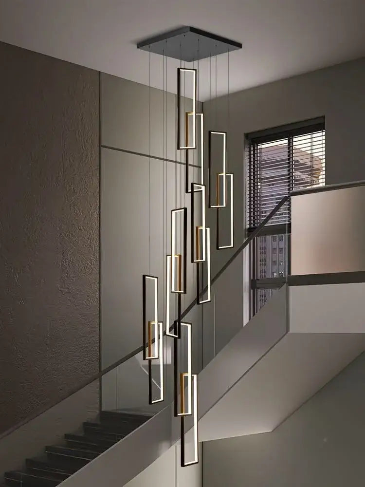 DecorBites™ Rectangular LED Chandelier for Modern Living Spaces