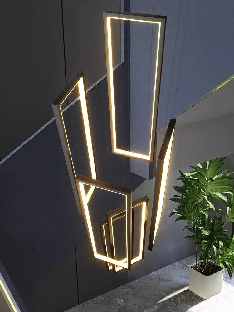 DecorBites™ Rectangular LED Chandelier for Modern Living Spaces