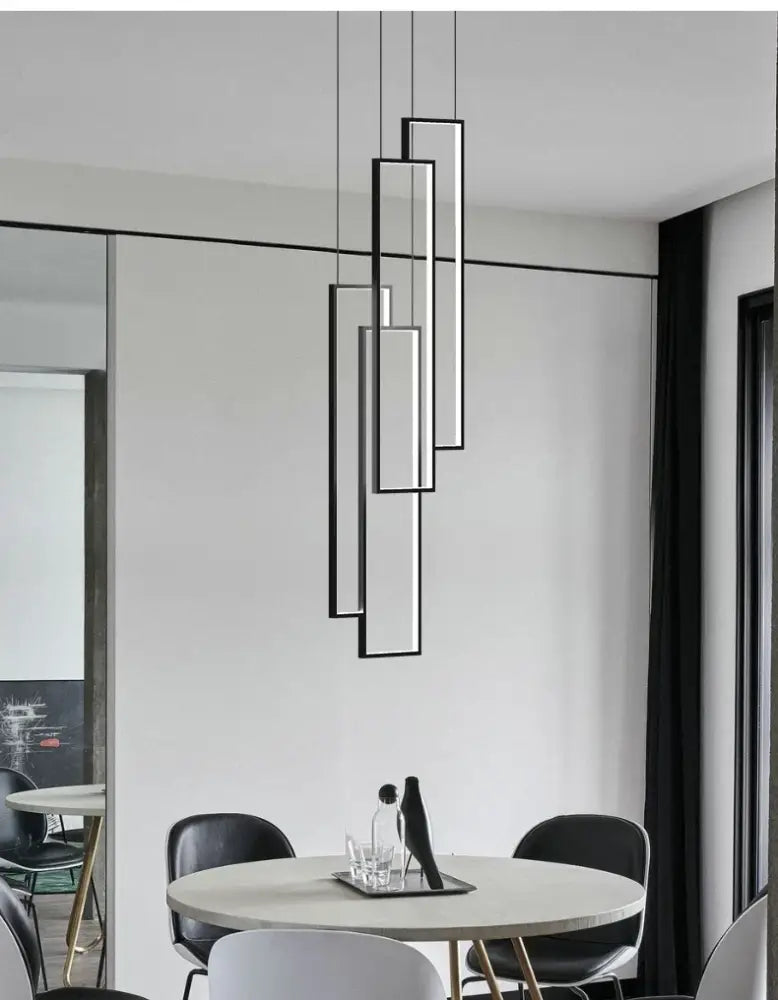 DecorBites™ Rectangular LED Chandelier for Modern Living Spaces