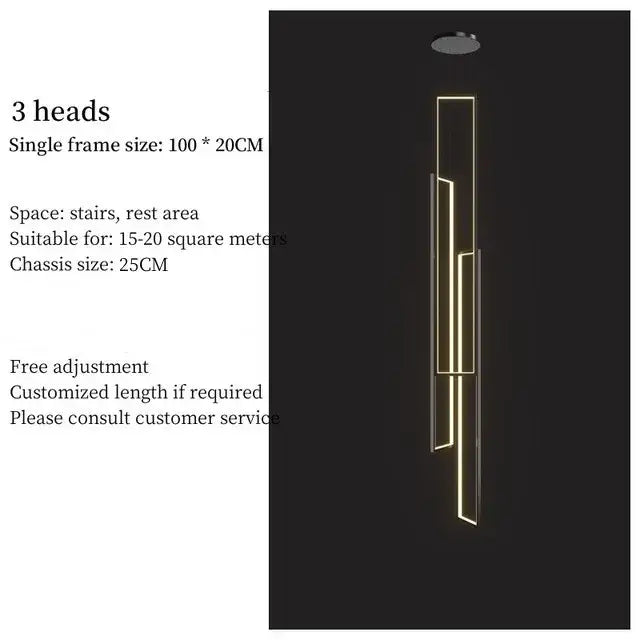 DecorBites™ Rectangular LED Chandelier for Modern Living Spaces