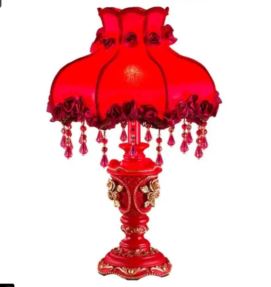 DecorBites™ Red Coloured classical Table Lamp
