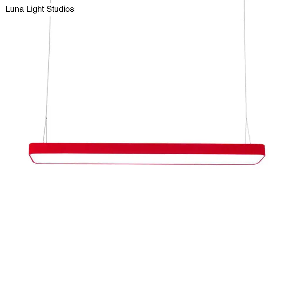 DecorBites™ Red Rectangular LED Island Pendant Light for Kids' Room with Acrylic Shade