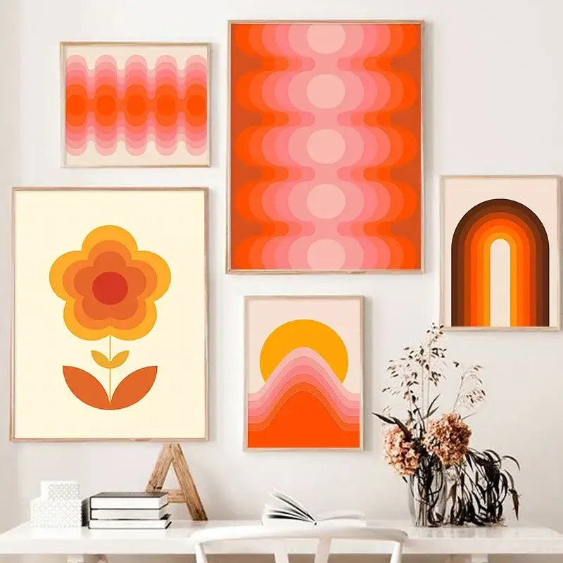 DecorBites™ Retro Rainbow Boho Art Prints - Wall Decor