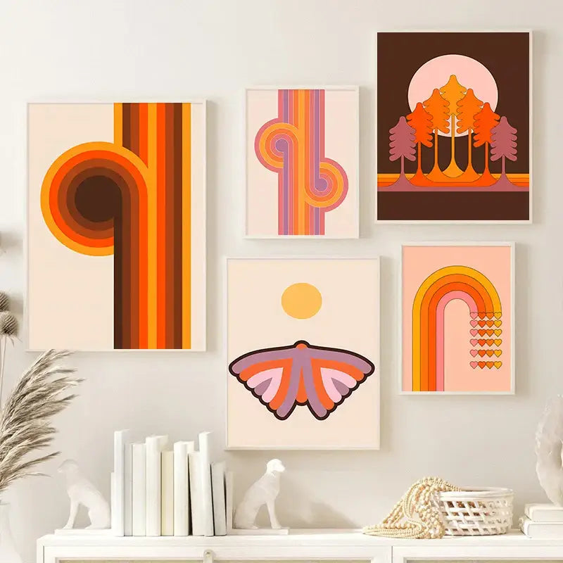 DecorBites™ Retro Rainbow Boho Art Prints - Wall Decor