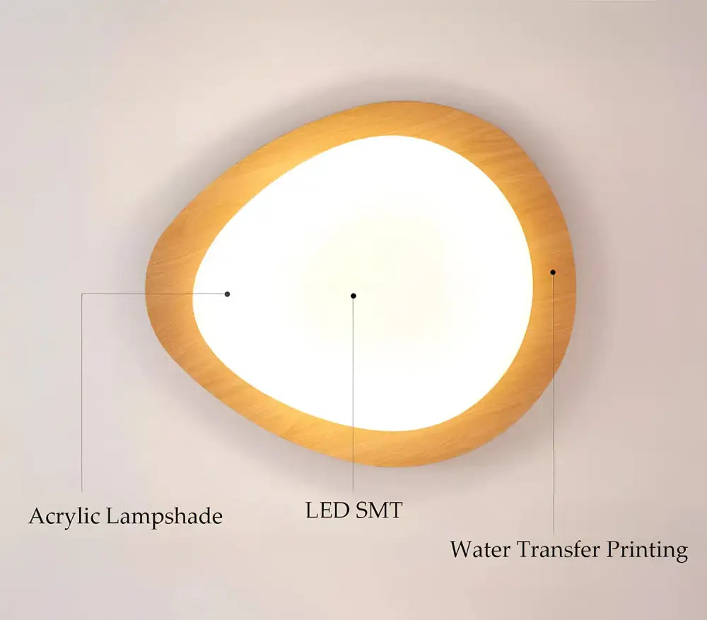 DecorBites™ Retro-Style Walnut Acrylic Ceiling Light