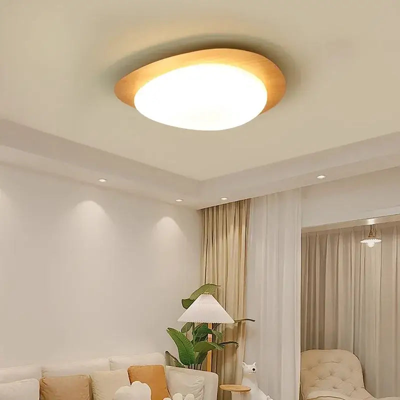 DecorBites™ Retro-Style Walnut Acrylic Ceiling Light