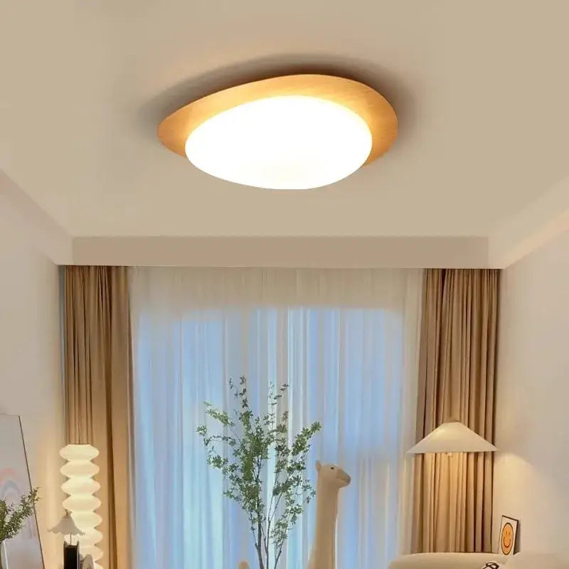 DecorBites™ Retro-Style Walnut Acrylic Ceiling Light