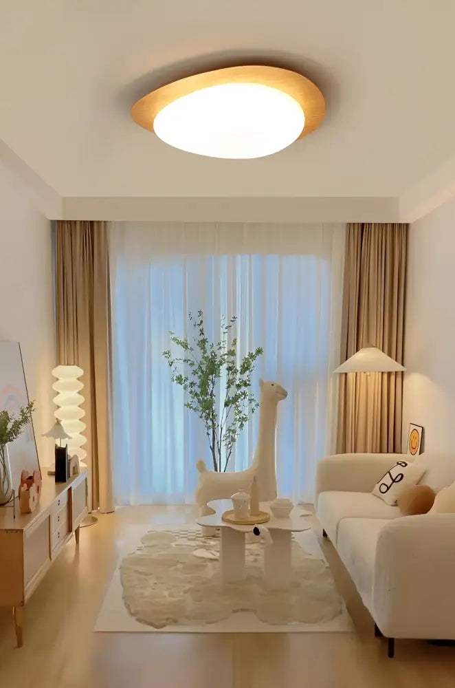 DecorBites™ Retro-Style Walnut Acrylic Ceiling Light