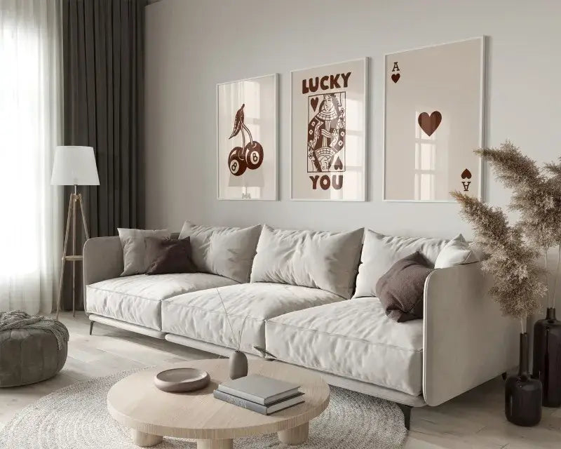 DecorBites™ Retro Wall Art Posters Set - Luck Queen Ace