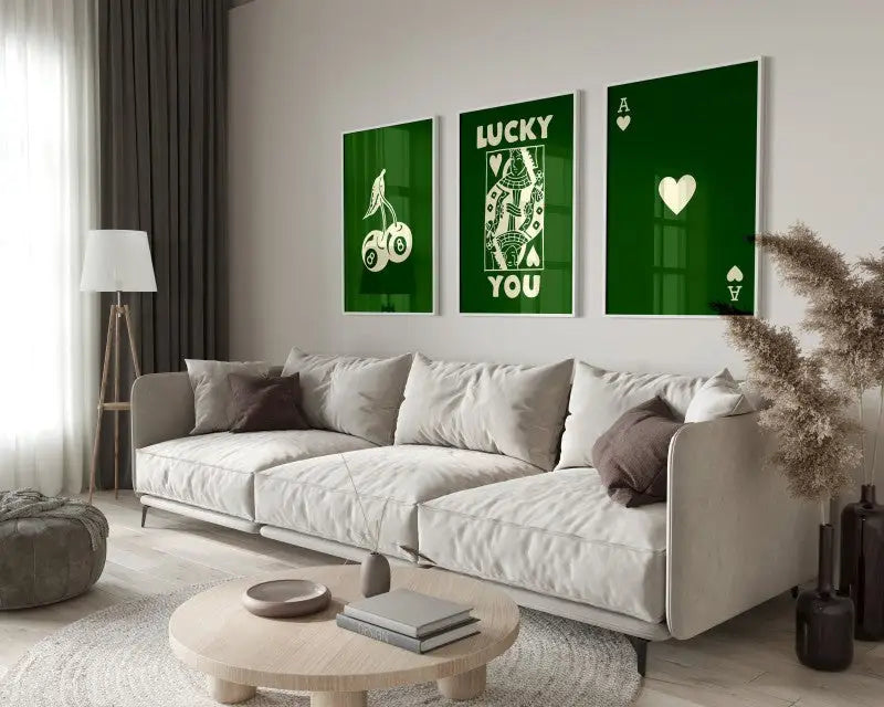 DecorBites™ Retro Wall Art Posters Set - Luck Queen Ace