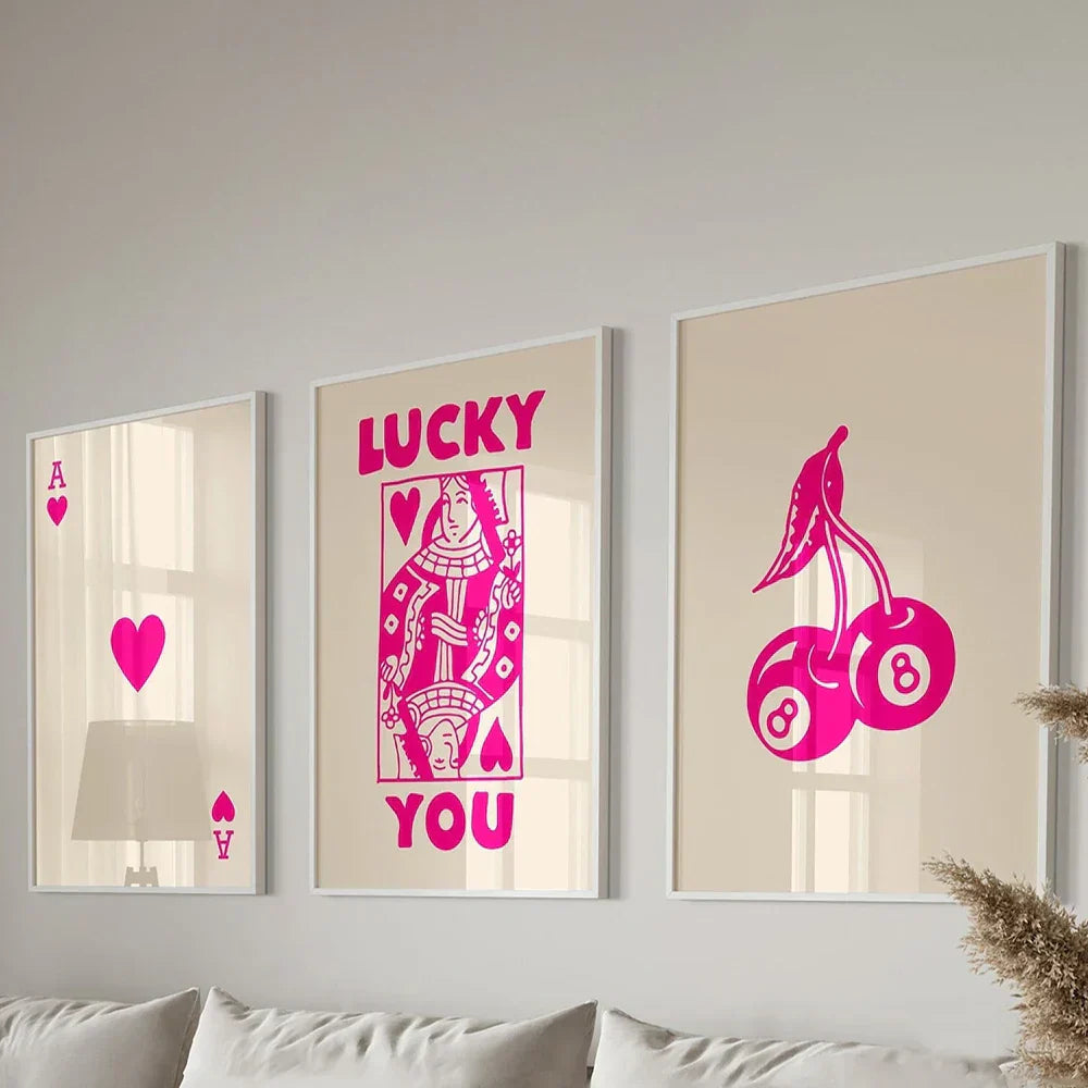 Retro queen theme beige wall art posters bedroom decor
