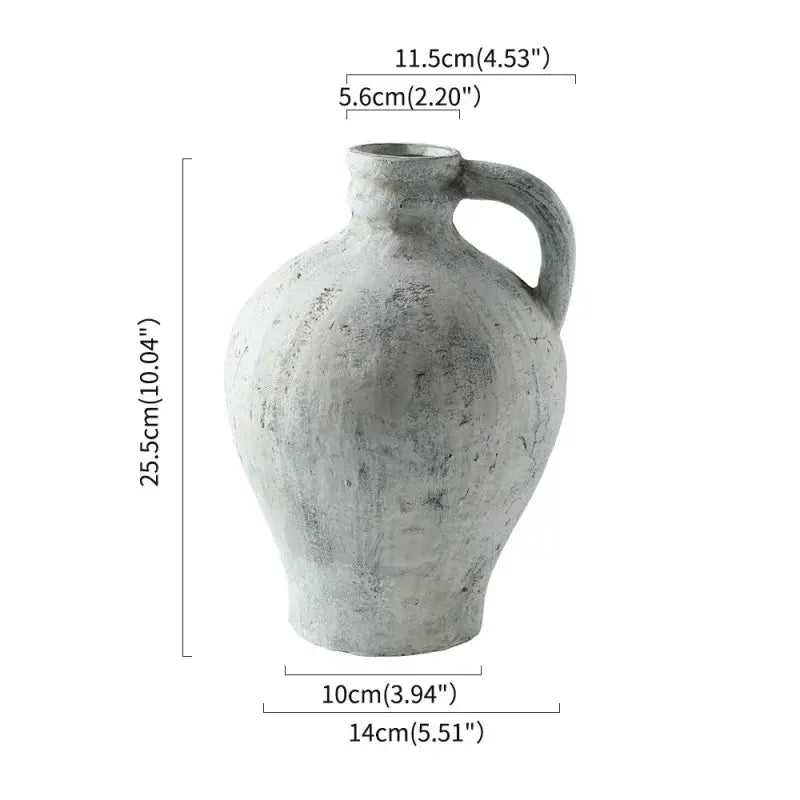 DecorBites™ Rustic Handmade Ceramic Vase for Home Decor