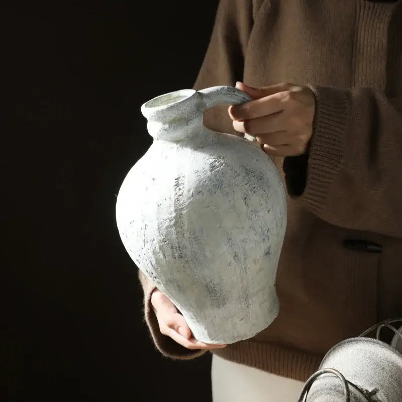 DecorBites™ Rustic Handmade Ceramic Vase for Home Decor
