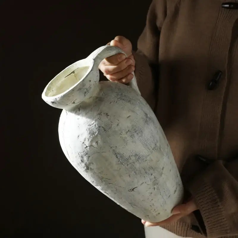 DecorBites™ Rustic Handmade Ceramic Vase for Home Decor