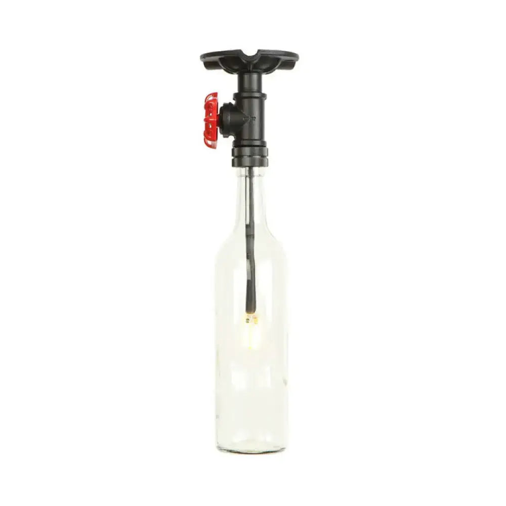 DecorBites™ Rustic Single Light Semi Flushmount with Glass Shade - Bottle Design