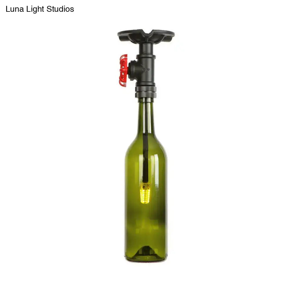 DecorBites™ Rustic Single Light Semi Flushmount with Glass Shade - Bottle Design