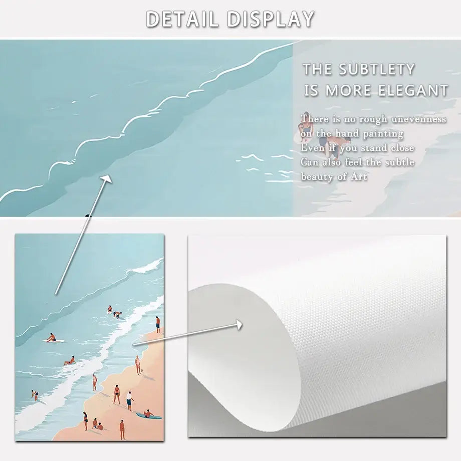DecorBites™ Serene Beach Watercolor Canvas Art Print