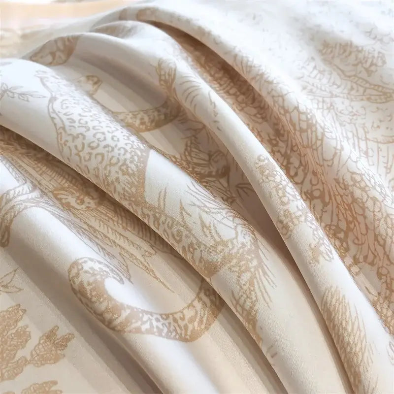 DecorBites™ Silky Eucalyptus Fiber Bedding Set - Forest Leopard