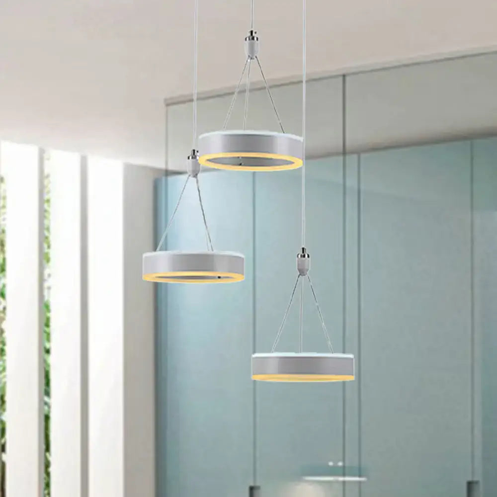 DecorBites™ Silver Minimalist Acrylic Pendant Cluster Ceiling Light - Elegant Dining Room Decoration