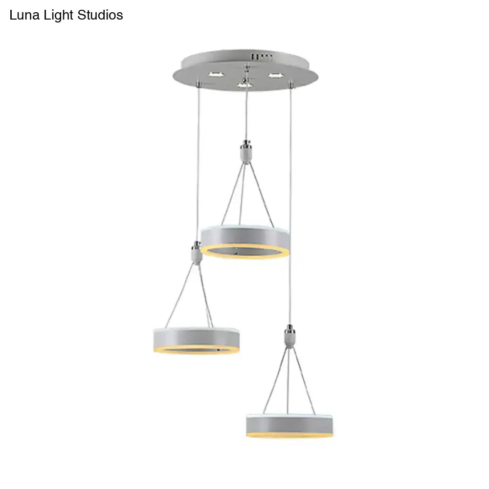 DecorBites™ Silver Minimalist Acrylic Pendant Cluster Ceiling Light - Elegant Dining Room Decoration