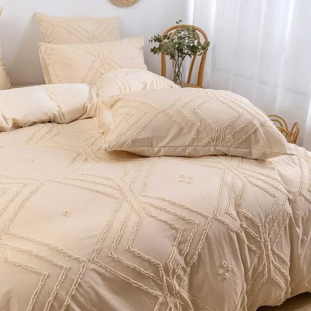 DecorBites™ Soft Tufted Microfiber Duvet Cover Set