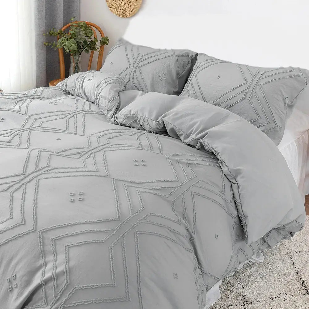 DecorBites™ Soft Tufted Microfiber Duvet Cover Set