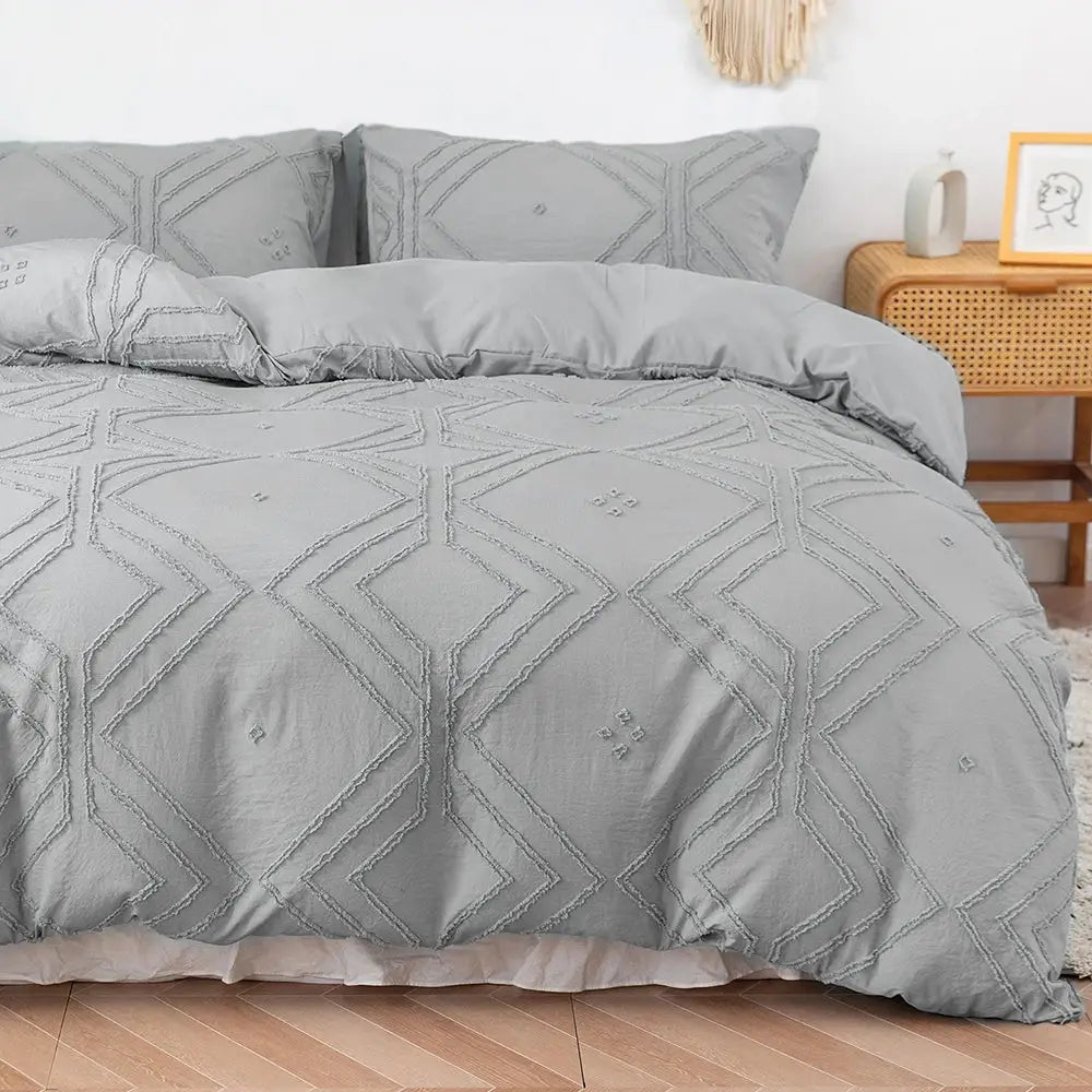 DecorBites™ Soft Tufted Microfiber Duvet Cover Set
