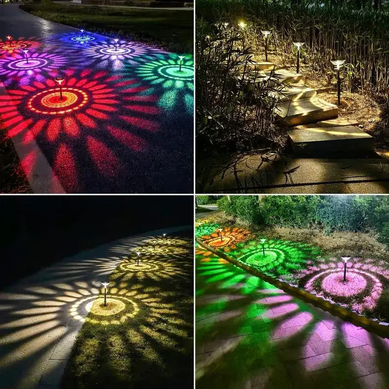 DecorBites™ Solar Pathway Lights 6 Pack, Color Changing & Warm White LED, Waterproof
