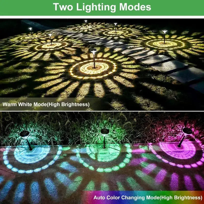 DecorBites™ Solar Pathway Lights 6 Pack, Color Changing & Warm White LED, Waterproof