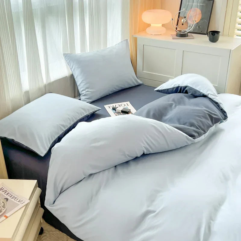 DecorBites™ Solid Color Brush Fabric Bedding Set - 4 Pieces
