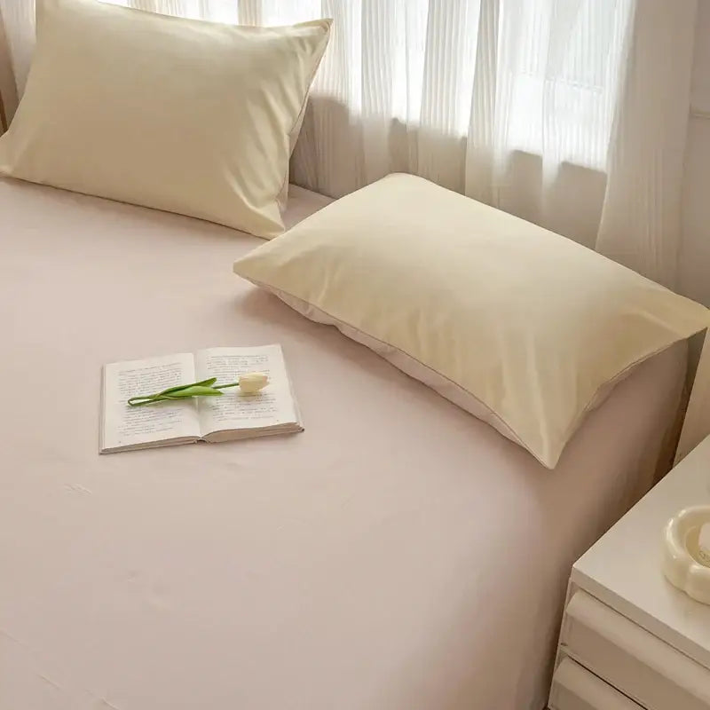 DecorBites™ Solid Color Brush Fabric Bedding Set - 4 Pieces