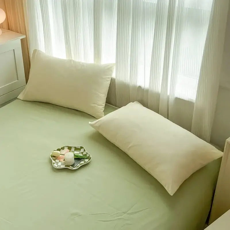DecorBites™ Solid Color Brush Fabric Bedding Set - 4 Pieces