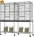 DecorBites™ Spacious Double Bird Cage with Breeding Dividers