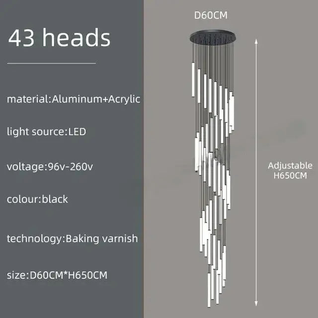 DecorBites™ Spiral LED Ceiling Chandelier for Home Decor